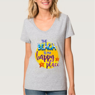 T-shirt La Plage Est Mon Endroit Heureux Citation Océan Ét