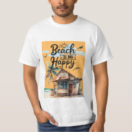 T-shirt La plage est mon endroit heureux été