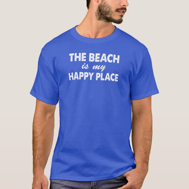 T-shirt La Plage Est Mon Endroit Heureux (SOMBRE) (Devant)