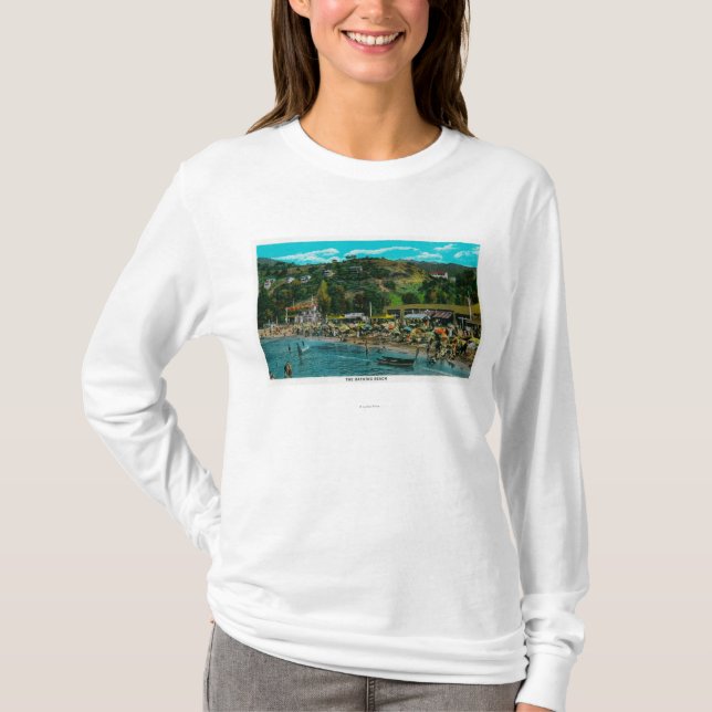 T-shirt La plage se baignante chez Avalon, île de Catalina (Devant)