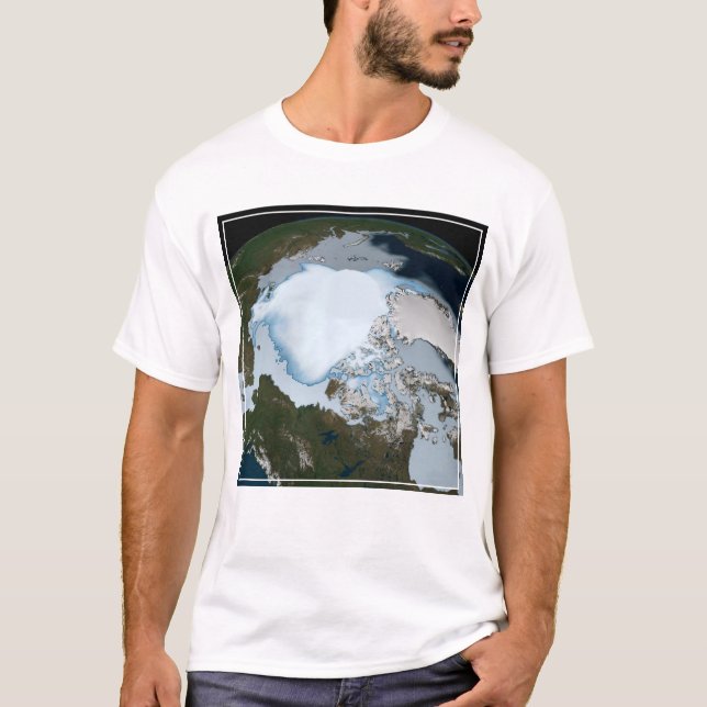 T-shirt La Planète Terre Montre La Couverture De Glace De  (Devant)