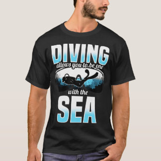 T-shirt La Plongée Permet D'Être Un Avec La Mer