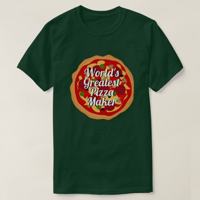 T-shirt La plus grande pizza du monde Maker drôle de chef  (Design devant)