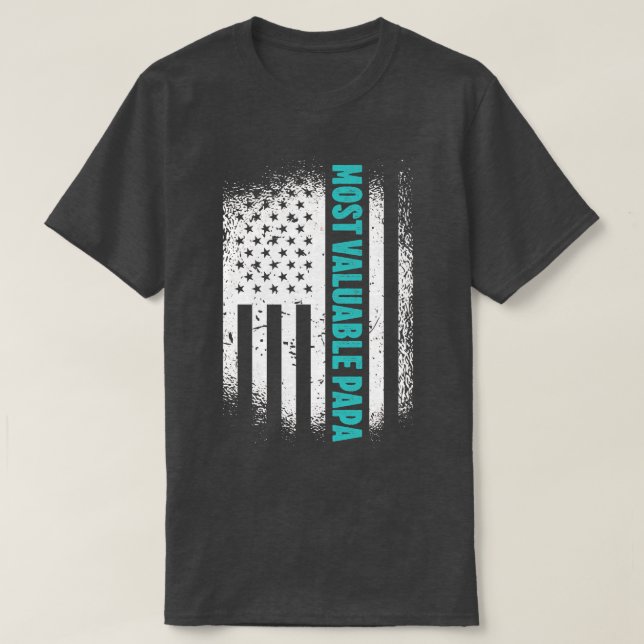T-shirt La plus précieuse Fête des pères Papa Papa Papa (Design devant)