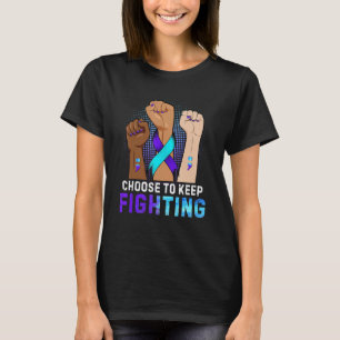 T-shirt La Poing À La Main Choisir De Continuer À Combattr
