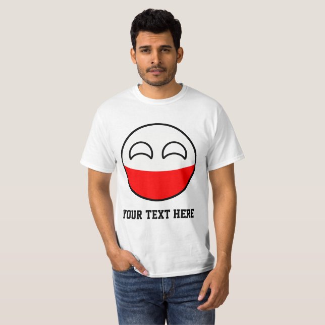 T-shirt La Pologne Geeky tendante drôle Countryball (Devant entier)