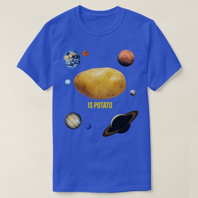 T-shirt La pomme de terre à la mode avec système solaire (Design devant)
