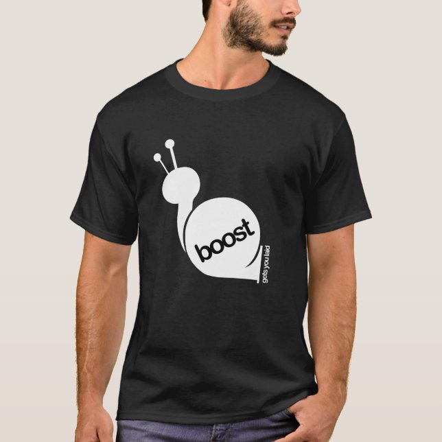 T-shirt La poussée vous obtient étendus - l'escargot blanc (Devant)