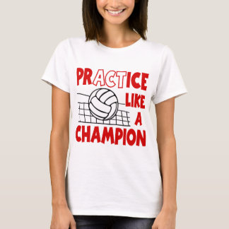 T-shirt La pratique aiment un champion, rouge