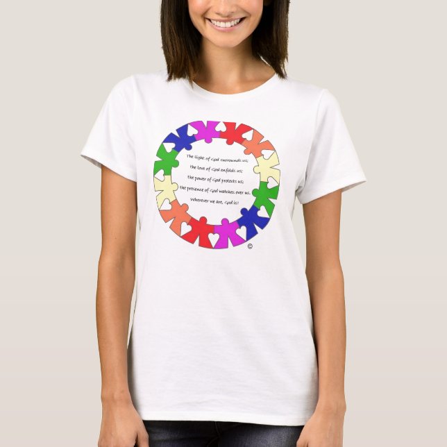T-shirt La prière pour la protection dans des "mains et (Devant)