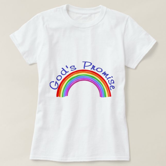 T-shirt La promesse de Dieu avec le chrétien d'arc-en-ciel (Design devant)