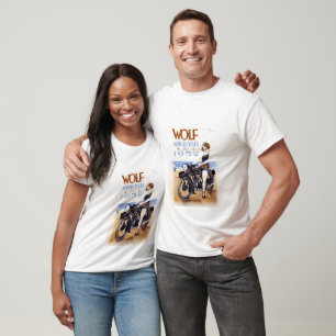 T-SHIRT LA PUBLICITÉ VINTAGE DE MOTO DE LOUP
