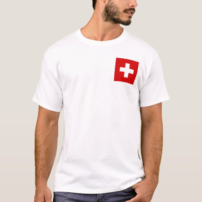 T-shirt La qualité du drapeau suisse (Devant)