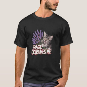 T-shirt La rage me consume humour chat lavande