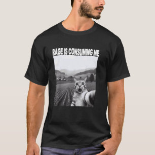 T-shirt La rage me consume Mème de chat drôle qui regarde