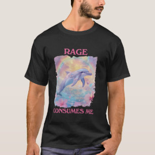 T-shirt La rage me consume Mème de dauphin drôle pour homm