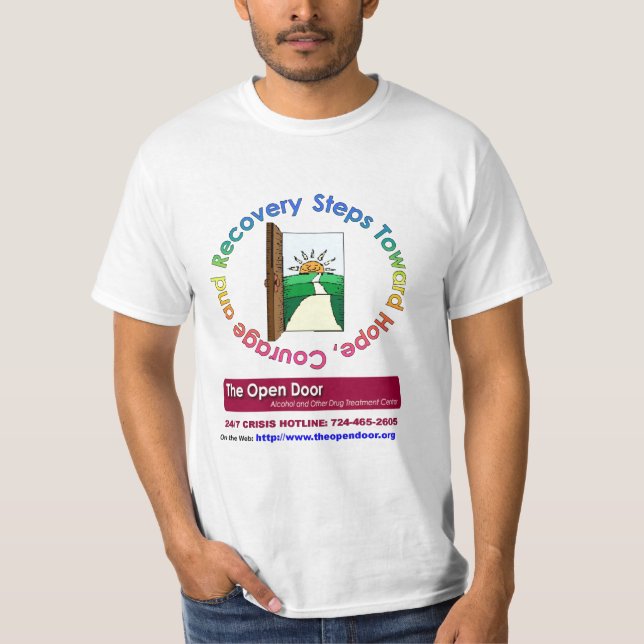 T-shirt La récupération de porte ouverte (Devant)