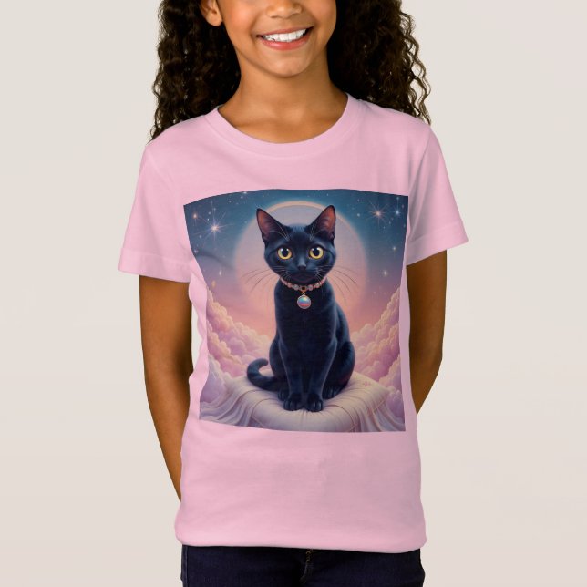 T-Shirt La Reine Du Ciel De Chat Noir (Devant)