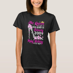 T-shirt La Reine Est Née En Février 2009 14e Anniversaire