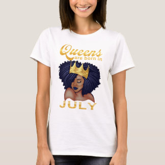T-shirt La reine est née en juillet, heureux anniversaire 