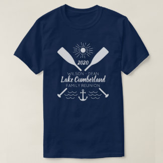 T-shirt La Réunion, avirons et Ancre de famille de lac