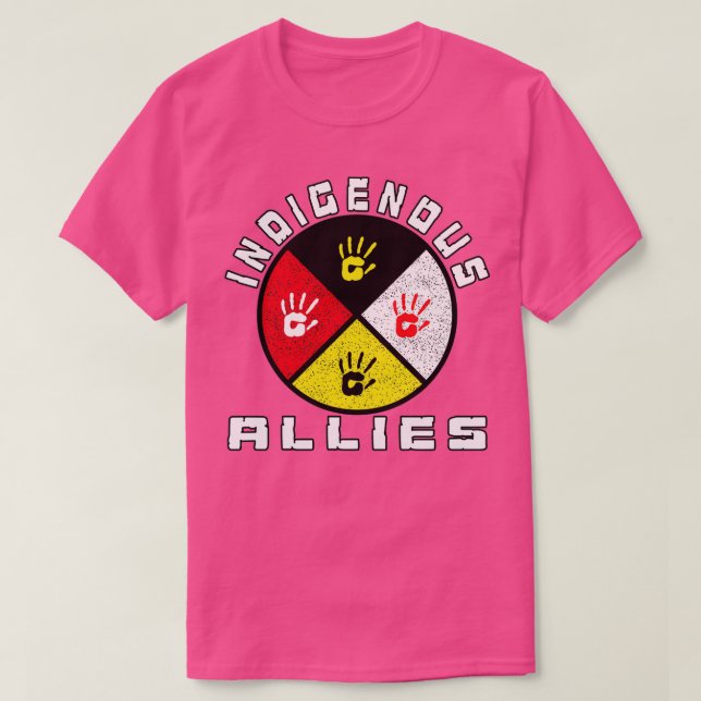 T-shirt La roue de la médecine amérindienne Alliés autocht (Design devant)