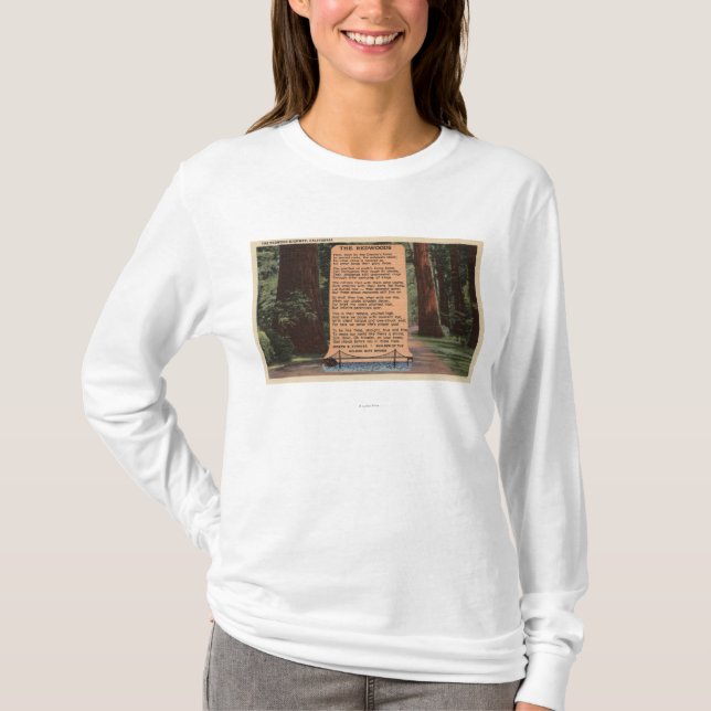 T-shirt La route de séquoia, poème par Strauss (Devant)