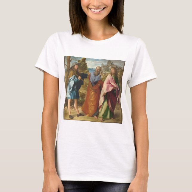 T-shirt La Route D'Emmaüs Avec Jésus (Devant)