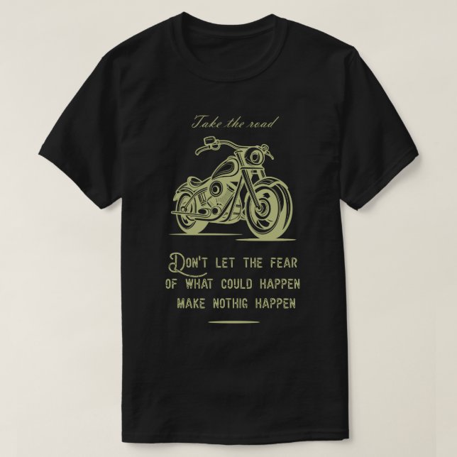 T-shirt La route, un design moto. (Design devant)