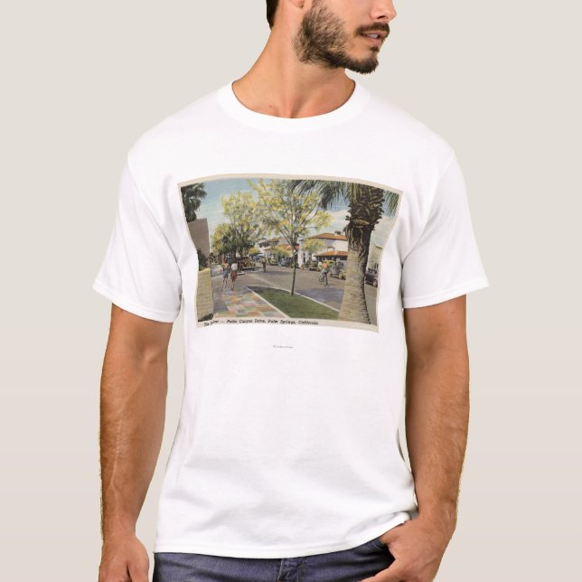 T-shirt La rue de village, commande de canyon de paume (Devant)