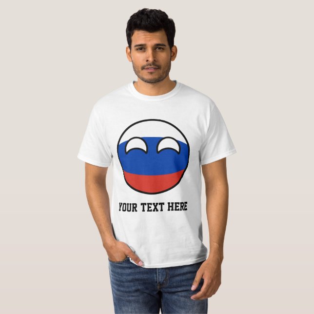 T-shirt La Russie Geeky tendante drôle Countryball (Devant entier)
