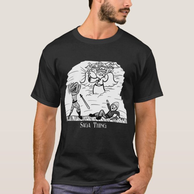 T-shirt La saga de Bard (le roi Olaf secourt Gest de Rakna (Devant)