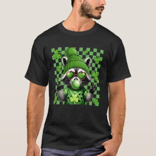 T-shirt La Saint-Patrick Raccoons Amoureux Trèfles Enfants