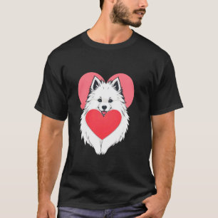 T-shirt La Saint-Valentin Chien Pelucheux Cœur