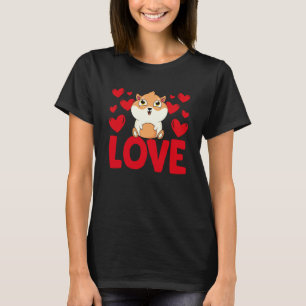 T-shirt La Saint-Valentin Cœurs Amour Cochon d'Inde Animal