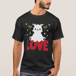 T-shirt La Saint-Valentin coeurs d'amour ours polaire anim