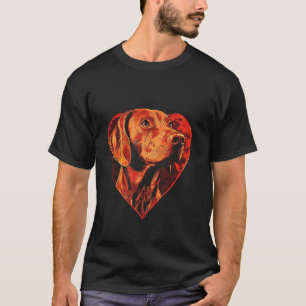 T-shirt La Saint-Valentin Vizsla Chien Cœur