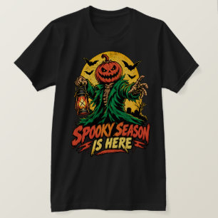 T-shirt La saison effrayante est là Citrouille Tête Épouva