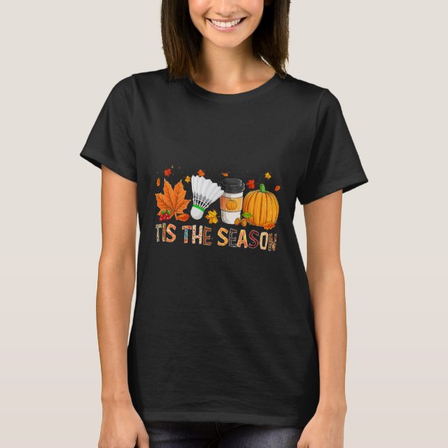 T-shirt La saison Leopard Citrouille Bydminton Halloween F (Devant)
