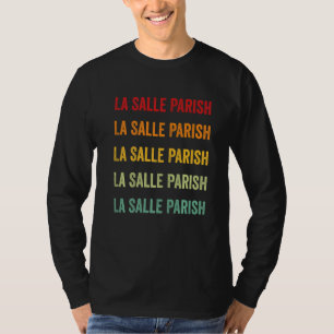 T-shirt La Salle paroisse comté Louisiane Texte arc-en-cie