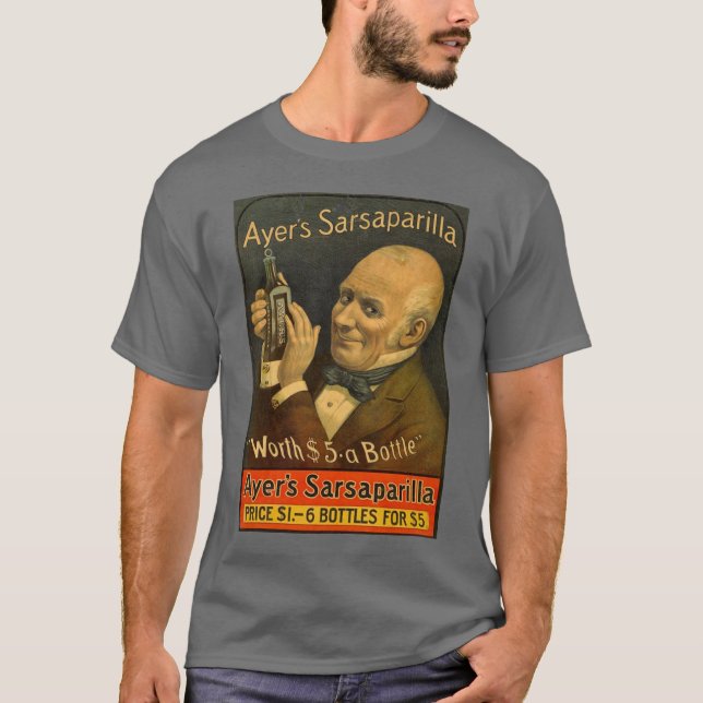 T-shirt La salsepareille d'Ayer gris-foncé (Devant)