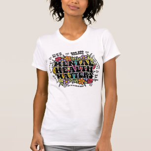 T-shirt La Santé Mentale, Citation Florale Rétro, Positive