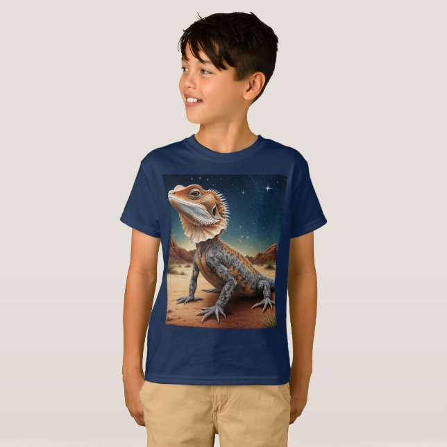 T-shirt La scène sauvage de Lizard à cou cassé (Devant entier)