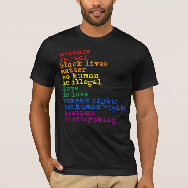 T-shirt La science est réelle et l'amour est amour (Devant)
