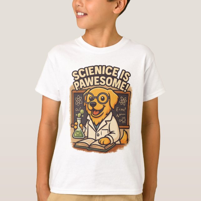 T-shirt La science est trompeuse - Chien scientifique (Devant)