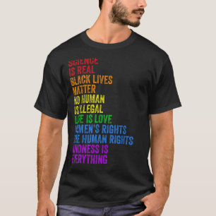 T-shirt La science est une vraie vie noire matière droits