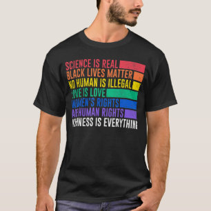 T-shirt La science est une vraie vie noire matière droits