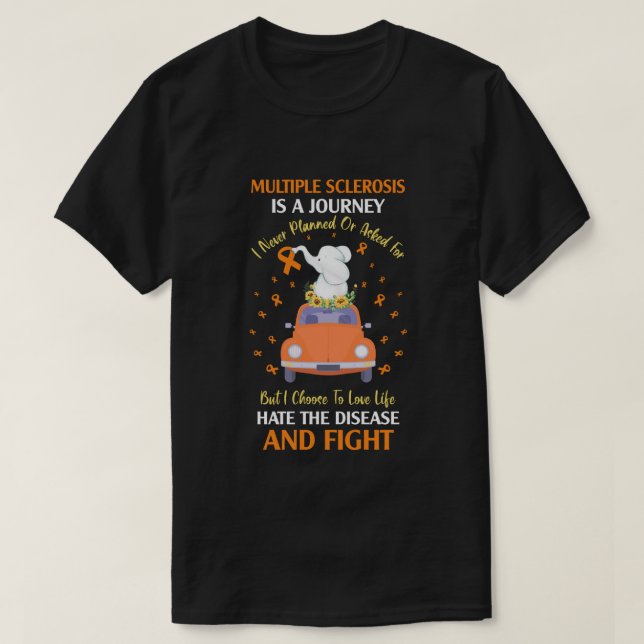 T-shirt La Sclérose En Plaques Est Un Voyage (Design devant)