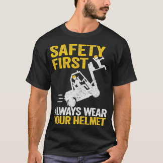 T-shirt La Sécurité D'Abord Toujours Porter Votre Casque D
