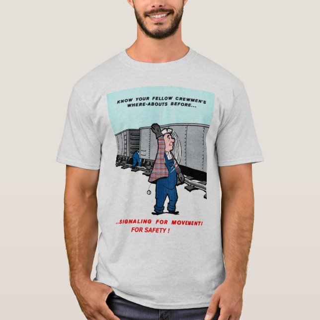 T-shirt La sécurité de chemin de fer vient le premier cru (Devant)